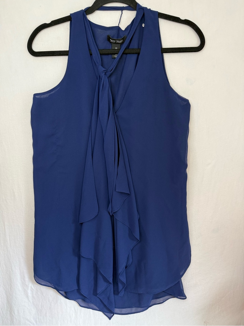 White House black market Sleeveless Navy Blue Tie-Neck Dress Size XS